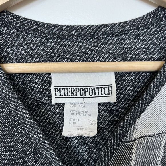 Vintage Peter Popovitch 1980’s Cardigan Sweater Gray Size Medium USA - Picture 3 of 4